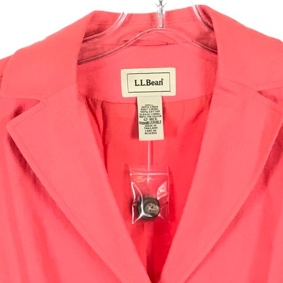 NWT LL Bean Structured Linen Three-Button Blazer - Picture 2 of 3